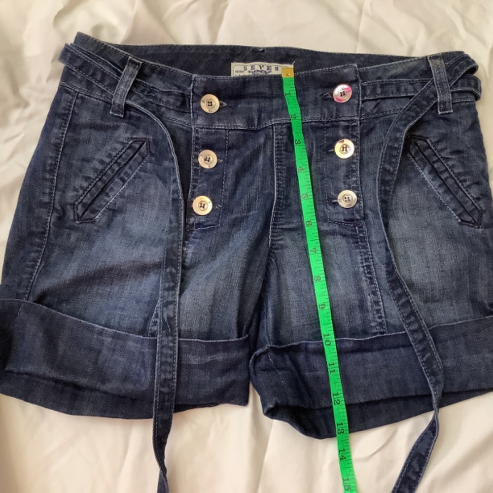 Seven‎ for all mankind blue jean denim shorts size 26 - Picture 5 of 9